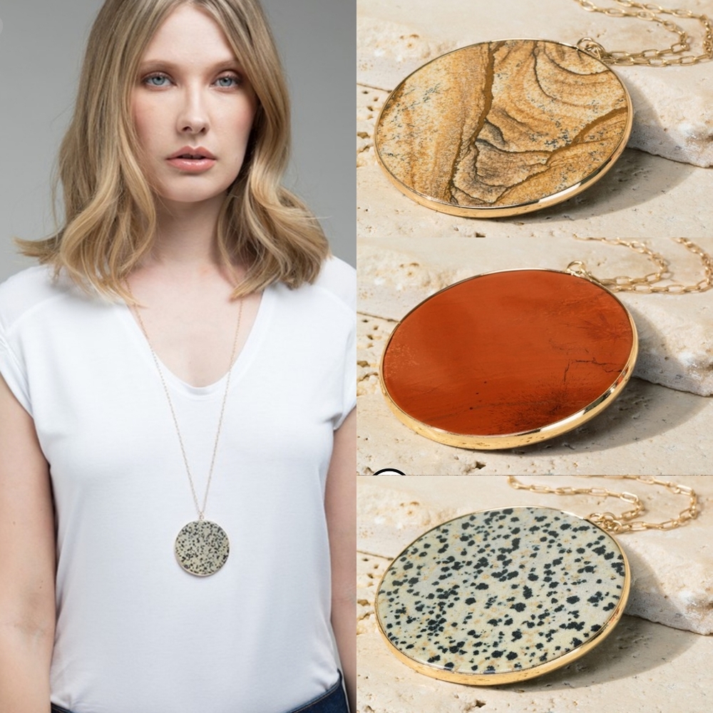 19221 Stone Pendant Necklaces - Picture 2 of 4